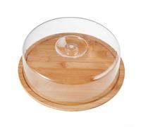 Wooden Cake Stand 10 Inch with Dome Lid Wedding | 10 inch wood base, clear dome lid, dust protection, wedding centerpiece, birthday party decor