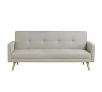 Wooden canapé scandinave convertible 3 places en tissu beige