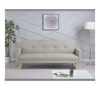 Wooden canapé scandinave convertible 3 places en tissu beige