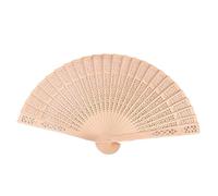 Wooden Hand Fan Foldable - Wood 20.5cm Folded 35cm Open | Elegant Folding Hand Fan, Sandalwood Scented Design | Portable Hands Held Fans For Weddings Home Decoration Birthday Gift Use
