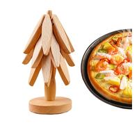 Wooden Insulation Mat - Carved Tree Hot Pad, Durable Placemat | Handmade Kitchen Accessory, Anti-Burn Teaware Pad for Serving Table, Counter, Heat-Resistant Stand, Cookware Base