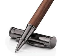 Wooden Roller Pen Set, 2 Ink Refills (1 Black And 1 Blue),Novelty Writing Pen, Cute Office Gift For Men, Professional And Leader, Cool Wooden Pen For Journal