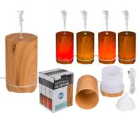 Wooden Tower Optic Humidificateur d'air en Plastique avec LED et câble USB 100 ML 15 cm Diffuseur, Marron