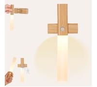 Wooden Wall Light with Motion Sensor Rechargeable Night Light Indoor Lamp Wireless Magnetic