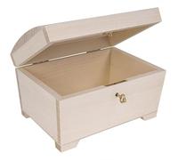Wooden World - Coffret en bois avec coffre à clés écologique pour découpage bois brut 14 x 11 x 10,5 cm