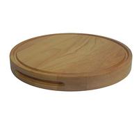 Wooden World - Planche à découper professionnelle extra large, bloc rond épais et massif, 35 cm, 14 pouces - Bois de hêtre