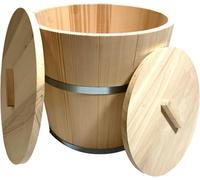 Wooden World - Seau/Cuve de fermentation en bois écologique, avec 2 couvercles