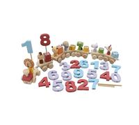 Woodily Wooden Toys - Train d'anniversaire en bois - Jouet à partir de 1 à 99 ans - Bougies d'anniversaire pour garçon et fille - Couronne d'anniversaire durable - Cadeau d'anniversaire Montessori