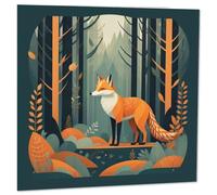 Woodland Fox Carte d'anniversaire Motif renards 145 x 145 mm