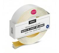 WoodPress® 30mm Blanc Mat Bande de chant autocollante - 7,5 m de bande de mélamine - Bande de placage avec dos adhésif - Fixation facile (pas de fer à repasser) pour réparer une étagère ou un meuble