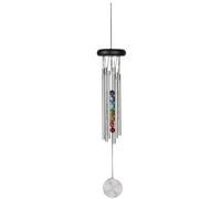 Woodstock Chimes Cloche de Vent 7 Chakra Stones Arc-en-ciel Modern Multicolore Pierre Brossée Casual Wind Chime Carillon