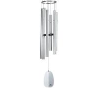 Woodstock Chimes Signature Collection Carillon éolien d'Athéna, 111,8 cm argenté pour extérieur, terrasse, Maison ou Jardin (WWSA)