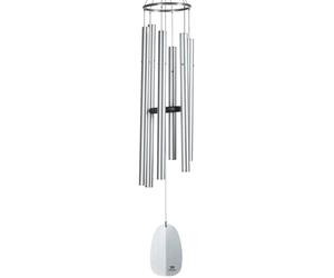 Woodstock Chimes Signature Collection Carillon éolien d'Athéna, 111,8 cm argenté pour extérieur, terrasse, Maison ou Jardin (WWSA)