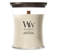 WoodWick Bougie parfumée avec mèche crépitante | Bougie Sablier moyenne Patchouli Crème | Bougies à combustion longue : Jusqu’à6pk0 heures | Le cadeau parfait pour les femmes