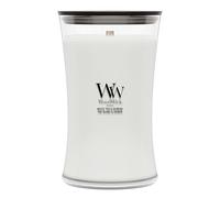 WoodWick Bougie parfumée grand format sablier | Thé blanc & jasmin | avec mèche crépitante | Durée de combustion : jusqu’à 130 heures