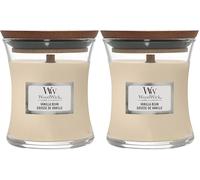 WoodWick bougie parfumée moyenne avec mèche en bois crépitante | Gousse de vanille | Jusqu'à 20 heures de combustion (Lot de 2)