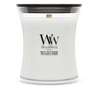 WoodWick bougie parfumée moyenne avec mèche en bois crépitante | Thé Blanc & Jasmin | Jusqu'à 60 heures de combustion