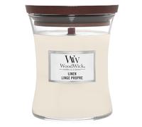 WoodWick Bougie parfumée sablier moyen | Linge frais | avec mèche crépitante | Durée de combustion : jusqu'à6pk0 heures