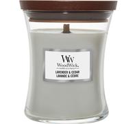 WoodWick Bougie parfumée Lavande et Cèdre moyenne — mèche en bois crépitante — 275 g
