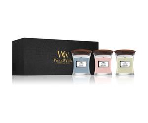 Woodwick Evening Onyx & Solar Ylang & Coastal Sunset Coffret cadeau avec mèche en bois (gift box) 1 pcs
