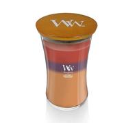 WoodWick Grande bougie sablier, récolte d'automne - Mélange de cire de soja de qualité supérieure, mèche en bois Pluswick Innovation, fabriquée aux États-Unis