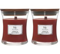 WoodWick jarre parfumée moyenne avec mèche en bois crépitante | Chaï à la cannelle | Jusqu'à 20 heures de combustion (Lot de 2)