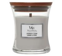 WoodWick – Bougie parfumée Lavande et Cèdre – Mèche en bois crépitante – 85 g