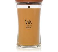WoodWick Bougie parfumée avec mèche crépitante | Bougie sablier grand format Golden Bourbon | Bougies à longue durée de combustion : jusqu'à 130 heures | Cadeaux parfaits pour les femmes