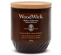 WoodWick ReNew Bougie parfumée avec mèche crépitante | Bougie Encens et Myrrhe format moyenne | Cire végétale mélangée à base de soja et de noix de coco | Cadeaux parfaits pour femmes