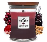 WoodWick Trilogy bougie jarre moyenne parfumée avec mèche PluswickBaies ensoleillées