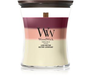 Woodwick Trilogy Lush Nectar bougie parfumée avec mèche en bois 275 g