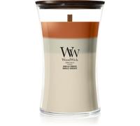 WoodWick Bougie parfumée Trilogy Vanille braises – Grande bougie sablier 610 g