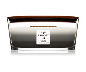 Woodwick Trilogy Warm Woods bougie parfumée avec mèche en bois (hearthwick) 453.6 g