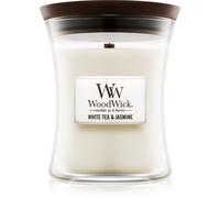 Woodwick White Tea & Jasmine bougie parfumée avec mèche en bois 275 g