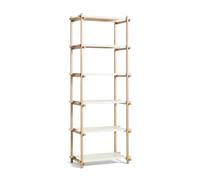 Bibliothèque Haute Woody Shelving 2.0, Blanc Amande/acier