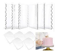 Woohome 11 PCS Racloirs à Gâteau en Acrylique, Grattoirs de Cuisson en Plastique pour Gâteau pour Le Pain Pâtisserie Fournitures de Décoration de Gâteau Bricolage Cuisine Boulangerie Outil de Cuisson