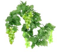 Woohome 12 PCS Feuille de Vigne Artificielle, 4 PCS Faux Raisin de Vigne, Raisin Artificiel et Vigne pour Décoration D'intérieur, Décoration de Mariage