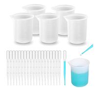 Woohome 5 PCS Tasses à Mesurer en Résine 100 ml Résine Epoxy Tasses en Silicone Verres Doseurs en Silicone pour Résine pour Bricolage Moules en Époxy