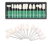 Woohome Têtes de Polissage, 12 PCS Roue de Polissage en Laine, Accessoires de Polissage de Meule de Polissage avec Tige Métal Pour Accessoires Dremel Outils Rotatifs