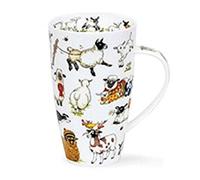 Woolly Jumpers - Dunoon Tasse Henley en porcelaine fine - Capacité 600 ml - Jolly Sheep Agneaux dans des pulls et des chapeaux tricotés