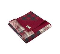 Woolrich Couvre-lit matelassé de Luxe - Style de Vie en Cabine - Patchwork avec Motif élan pour Toutes Les Saisons, léger et Respirant et Confortable, pour canapé, 127 x 177,8 cm (l x L), Rouge