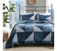 Woolrich Parure de lit réversible - Style cottage de couleur unie - Couvre-lit léger pour toutes les saisons, couche de literie confortable, taies assorties, très grand lit/très grand lit californien,