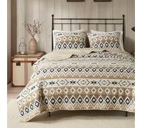 Woolrich Parure de lit Style Cottage inversé à Couleur Unie, Coton, Brun Clair Tribal Montana, surdimensionné pour lit Double/Grand lit