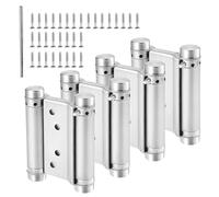 WOOLUCK Lot de 4 Charnières À Ressort 75mm en Acier Inox À Double Action, pour Saloon Café Bar Pub Comptoir Porte Placard(Argent)