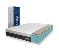 Wooly Level II Matelas 140x200 - Épaisseur XXL 32 cm - Confort Premium 13 Couches - Gel Actif - Fibre Naturelle de Laine - Mousse mémoire de Forme - Blue Latex - Soutien Ferme - Fabriqué en Europe