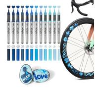 Woomer Marqueurs Acryliques 12 Couleurs Bleues | Lightweight acrylic ink with coverage, smooth layering, easy correction, water-based resistant after drying