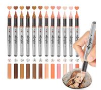 Woomer Set 12 Feutres Acryliques Tonalités Carnation, Idéal Portraits Ombres Peau, Encre Automatique, Pointes Pinceau Souples, À Base D’Eau, Waterproof Après Séchage, Pour Pierre Tissu DIY