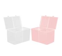 WOONEKY 2 Pièces Boîte de Rangement Compartimentée Transparente | , Deux Compartiments Pratiques, pour Boules de Coton et Cotons, pour Coiffeuse