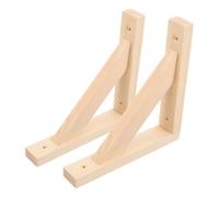 WOONEKY 2 Pièces Support Étagère Mural Bois Massif - Équerre Angle Renforcée Triangulaire 18x18cm - Support de Fixation Murale pour Tête de Lit, Stable et Haute Dureté pour Appartement et