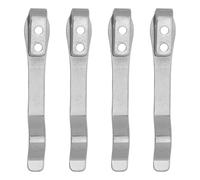 WOONEKY 4 Pièces Clip de Poche de Rechange en Acier Inoxydable DIY | Bords Lisses, Compatibilité, Usage pour Outils et Lampes, Finition Argenté, Résistance à L’usure